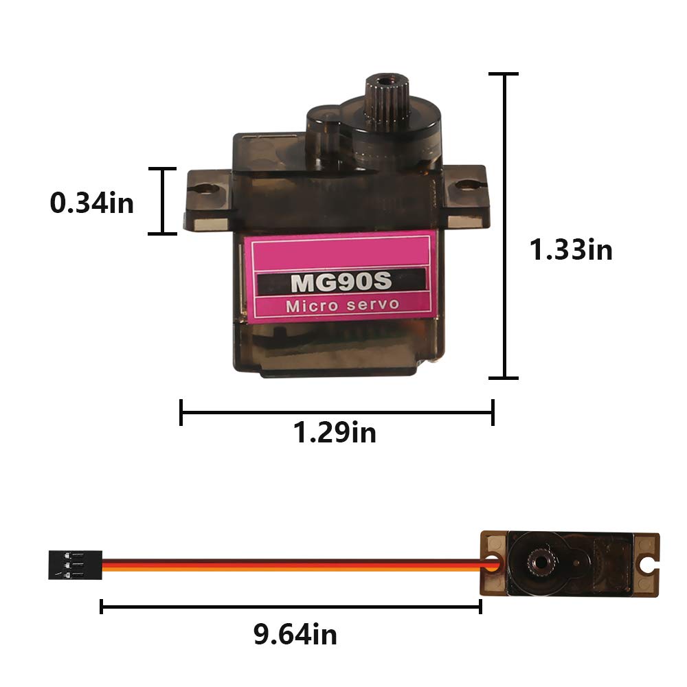 DORHEA MG90S packaging includes arms and screws for builders.