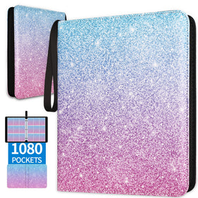 Dosanlues 1080 pockets binder front view with durable leather-like cover for everyday protection.