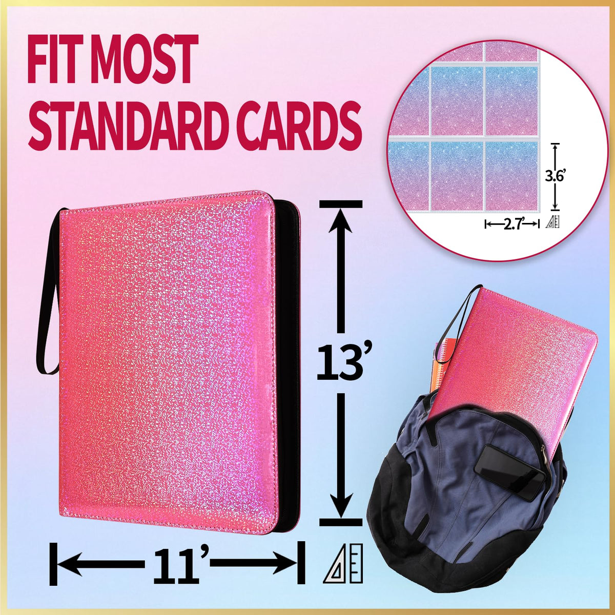 Dosanlues binder is compatible with standard-sized cards and sleeves for versatile storage.