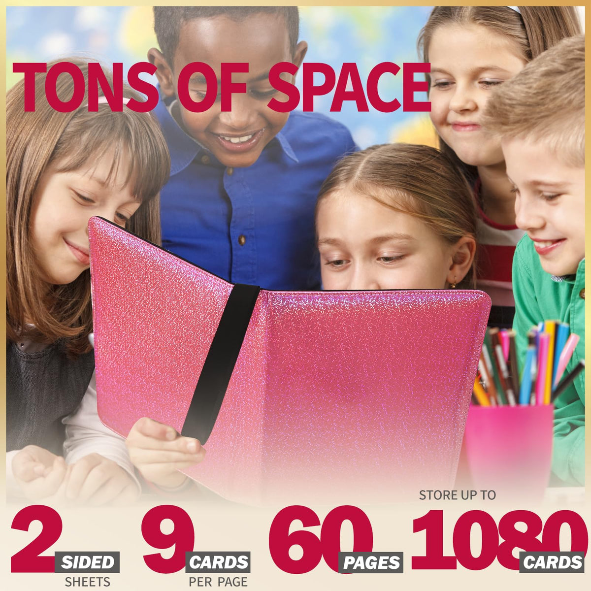 Inside pages offer clear visibility for easy card viewing and quick selection.