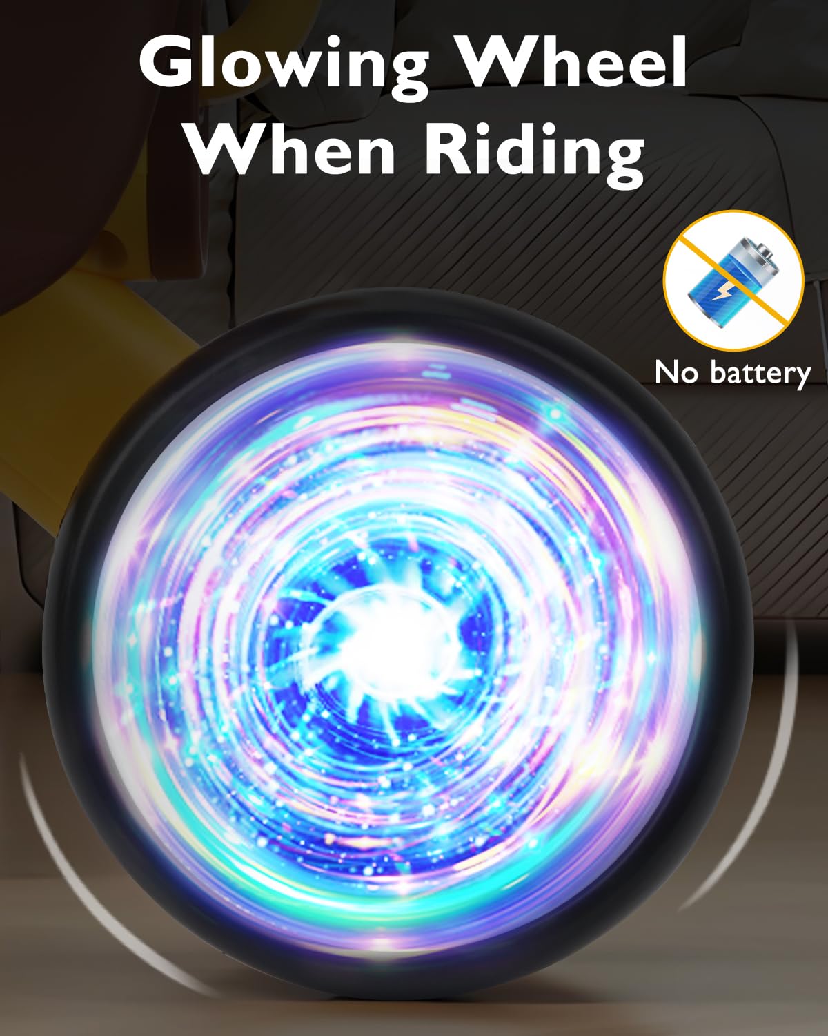 Doselie balance bike tail button emits soft music to encourage movement.