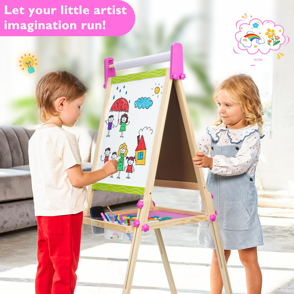 Doselie easel top with paper roll ready for painting sessions