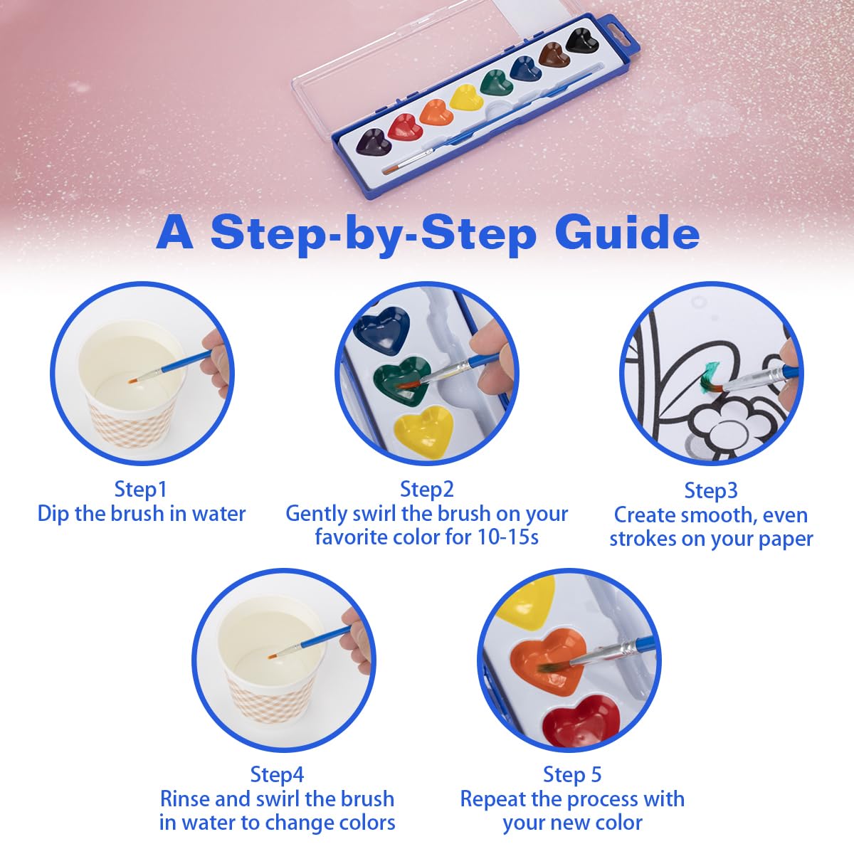 DOSEWART lid-as-palette feature enables easy color blending during painting