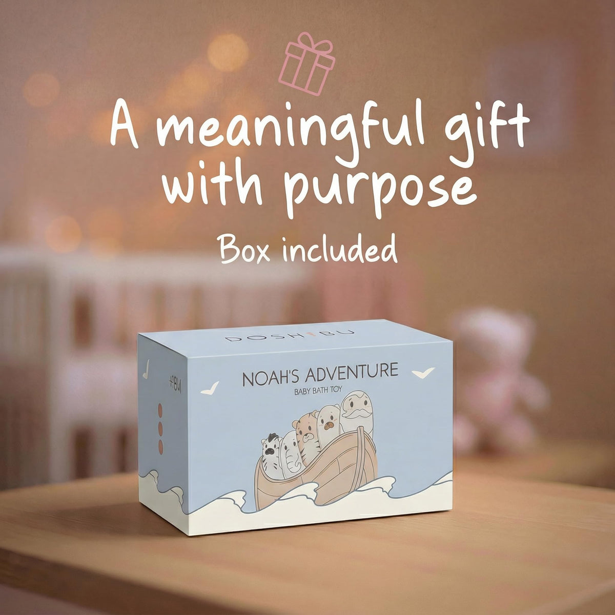Doshibu Noah's Ark waterproof storybook invites reading on bath days.