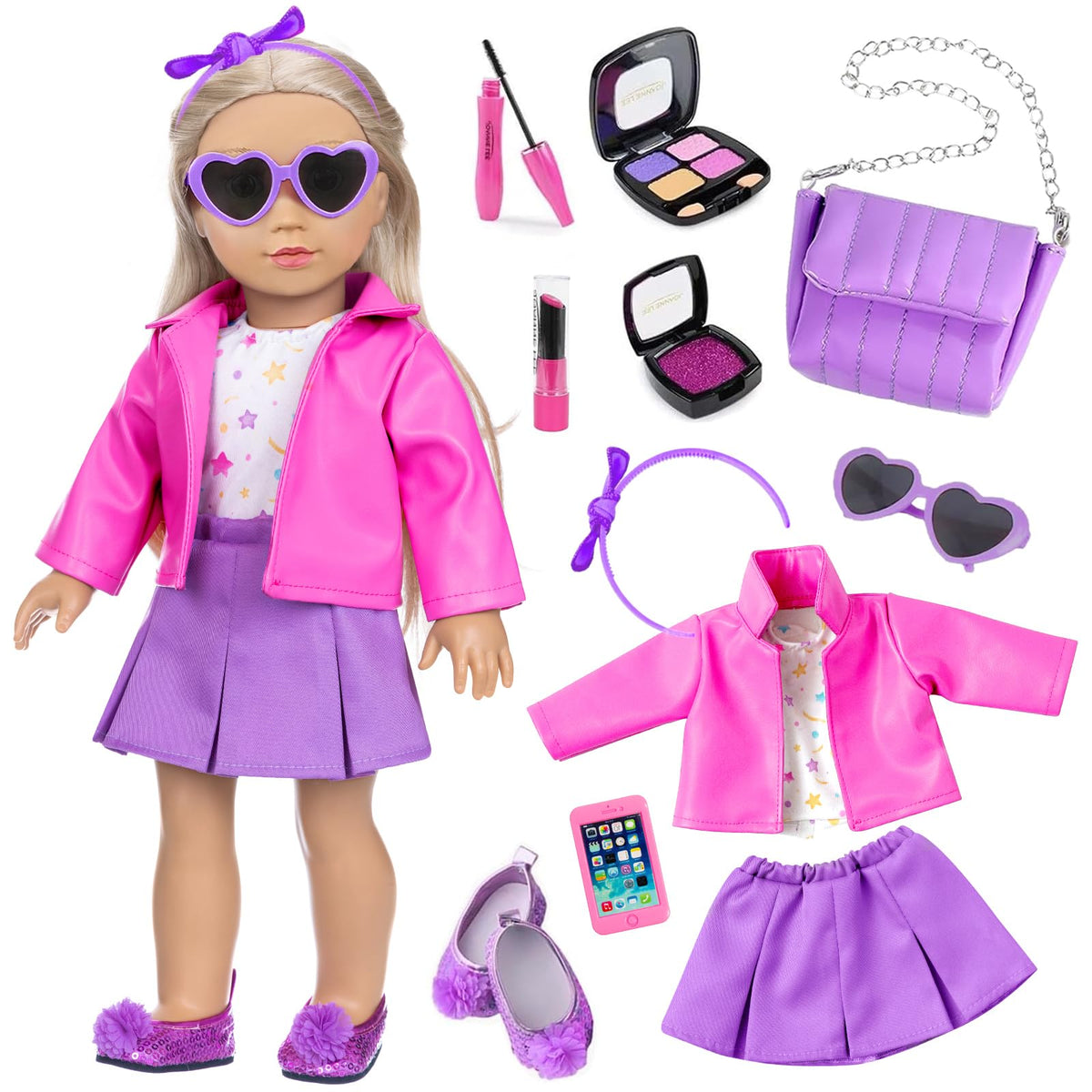 DOTVOSY 18-inch doll outfit skirt set for imaginative play and styling