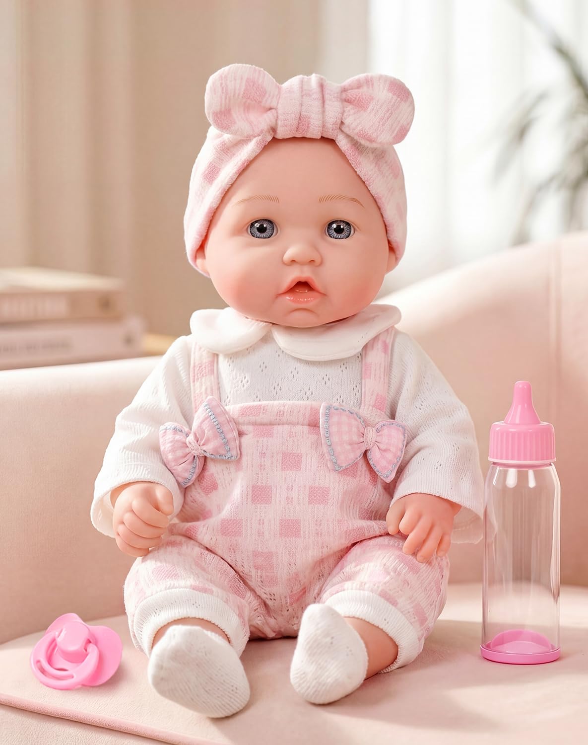 DOTVOSY baby doll headband and socks enhance cute outfits and dress-up
