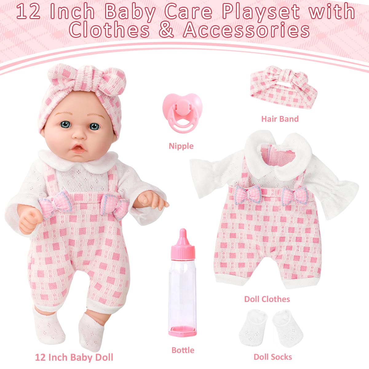 DOTVOSY pacifier included for soothing, authentic baby care moments