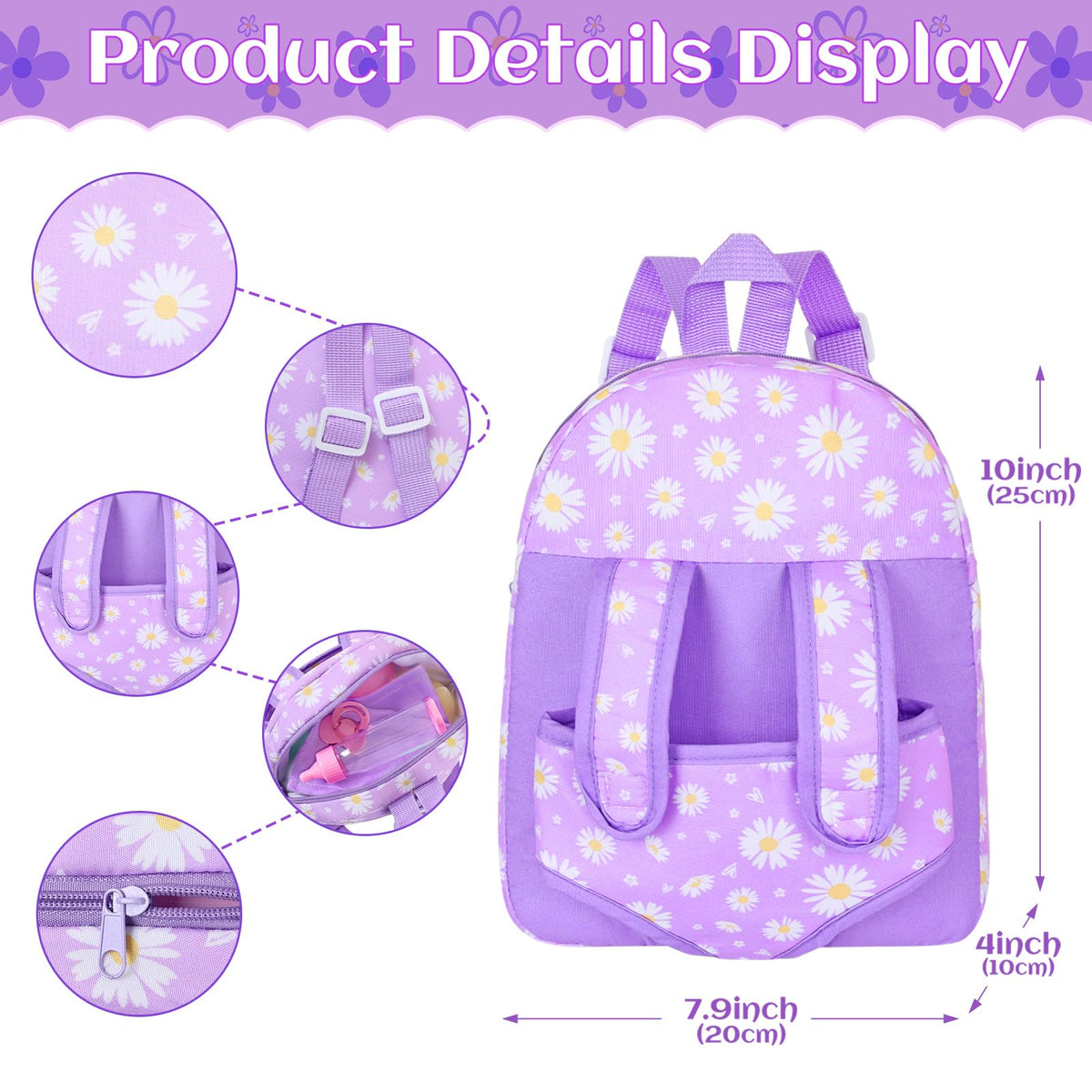 DOTVOSY purple hanky and accessories add colorful doll outfitting detail.