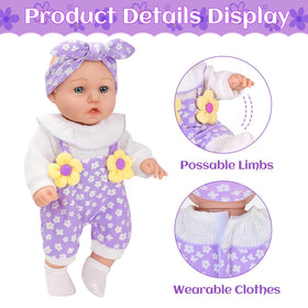 DOTVOSY doll with rotatable limbs suitable for sitting or lying down play.