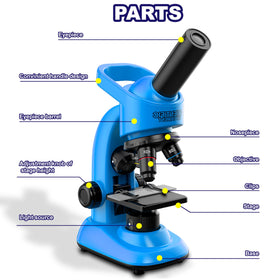 DOUBLE CC Kids Microscope beginner kit contents support hands-on science.