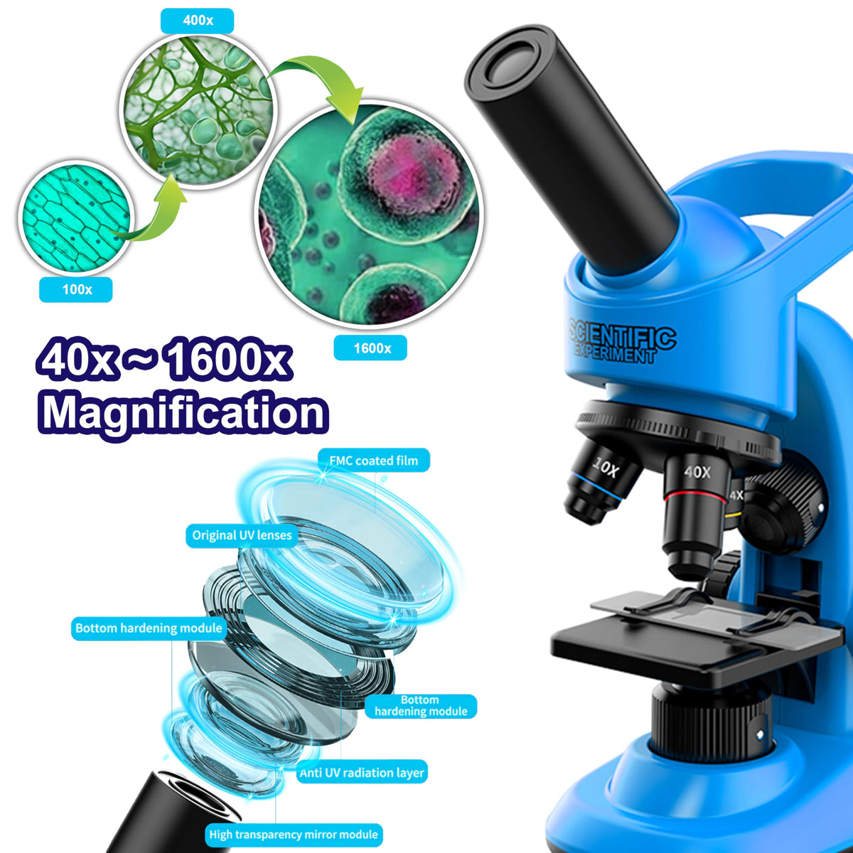 DOUBLE CC Kids Microscope cell phone adapter makes capturing observations easy.