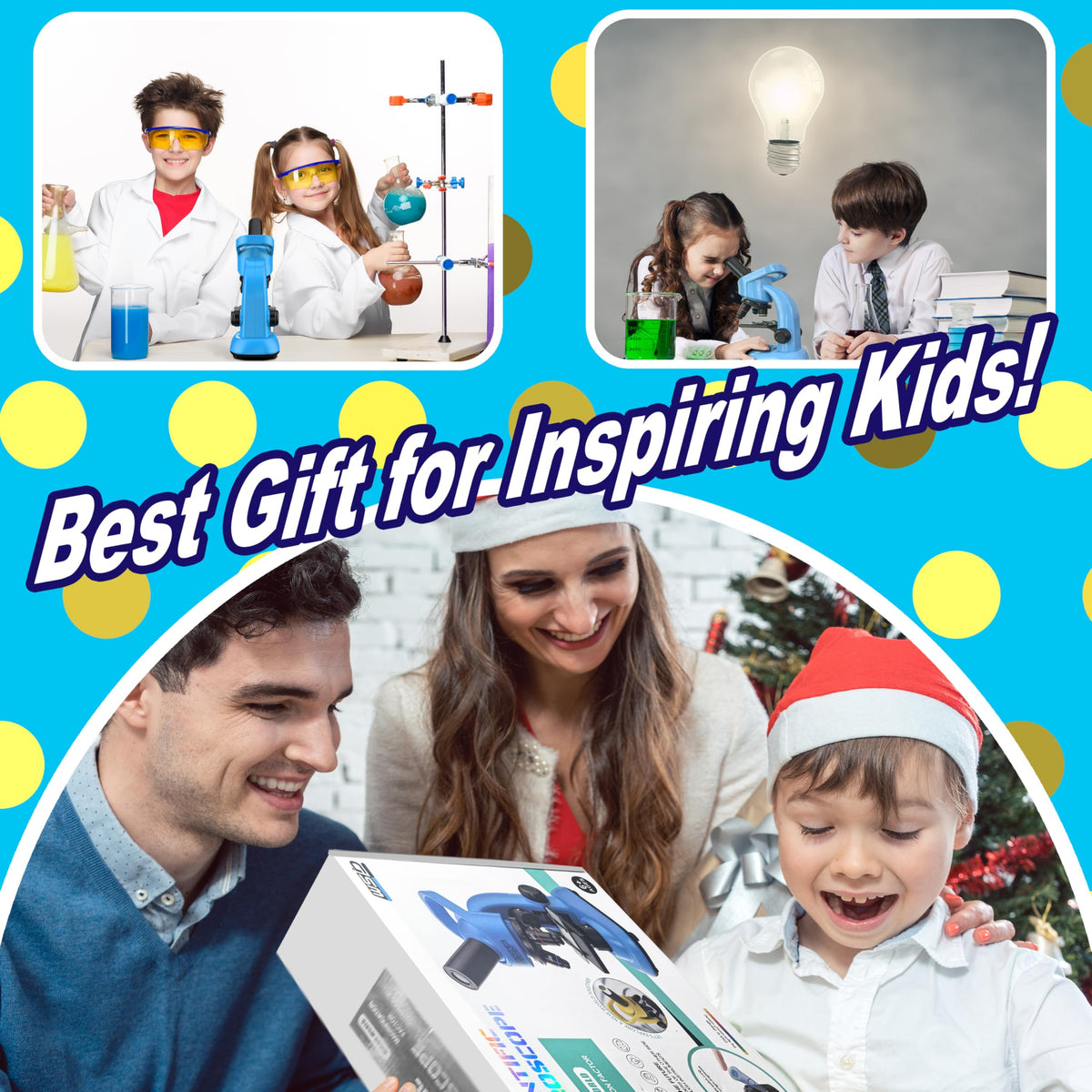 DOUBLE CC Kids Microscope portable packaging guards parts on the go.