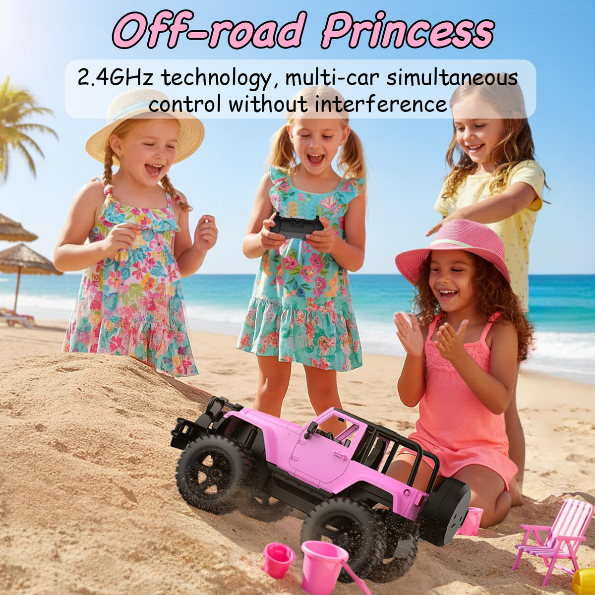 DOUBLE E 2.4GHz tech supports multi-player racing with minimal interference