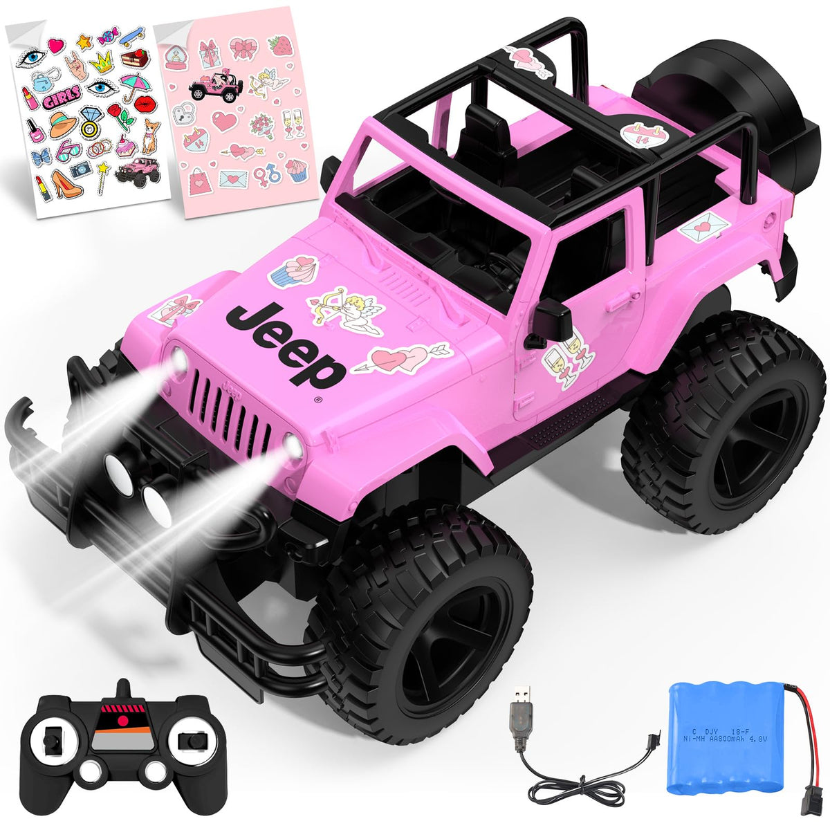 DOUBLE E Jeep pink body invites off-road adventures for girls 6+