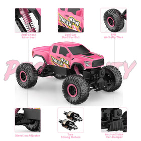 Close-up of Double E Raptor F150 RC Car dual motors showing strong power.
