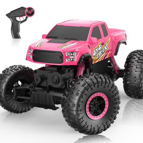Double E Raptor F150 RC Car pink exterior view, ideal for exciting outdoor adventures.