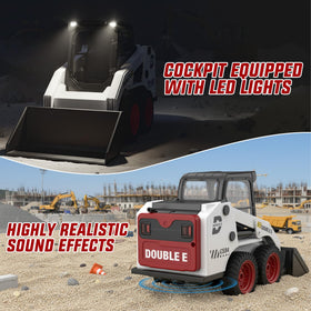 DOUBLE E RC skid steer loader uses non-toxic ABS material for safe kids' play