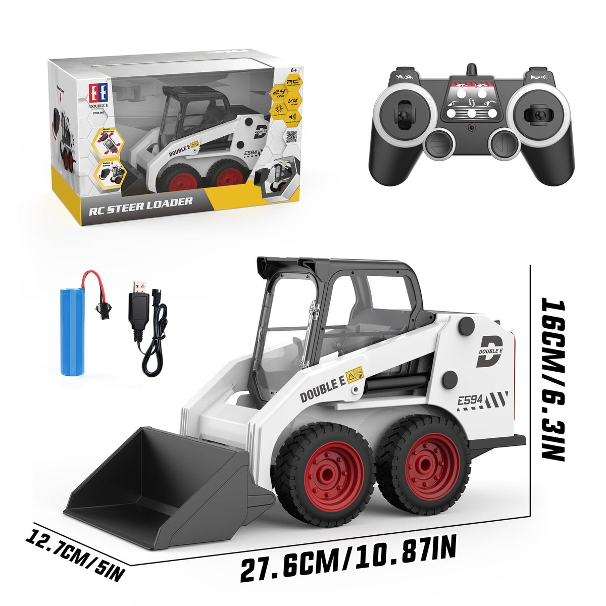 DOUBLE E RC skid steer loader makes a thoughtful gift for budding builders