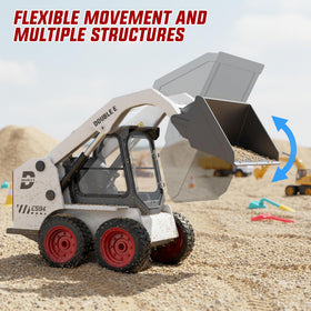 DOUBLE E RC skid steer loader enables independent boom and bucket control for realistic operations