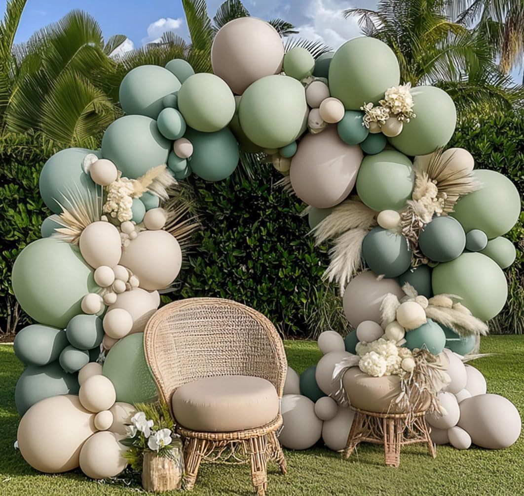 Double Layer Balloon woodland-themed arch suitable for baby showers and weddings.
