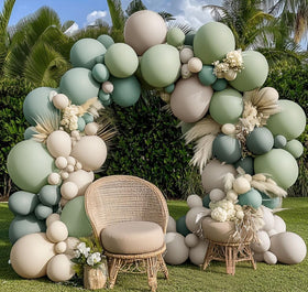 Double Layer Balloon woodland-themed arch suitable for baby showers and weddings.