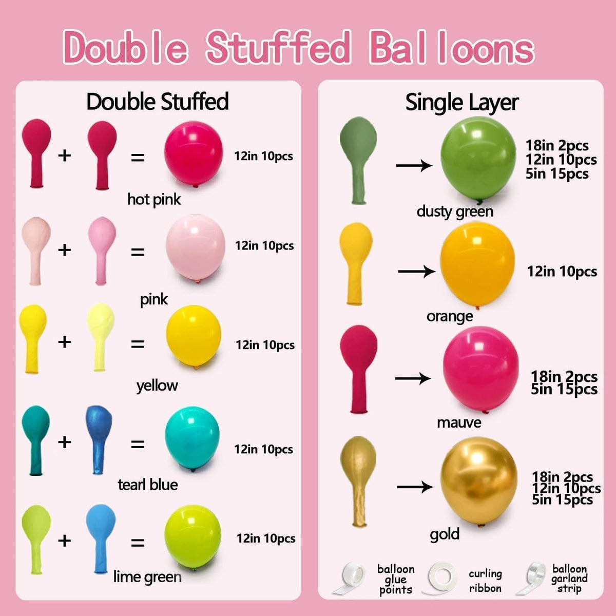 Double Stuffed dusty green balloons closeup with versatile color options.