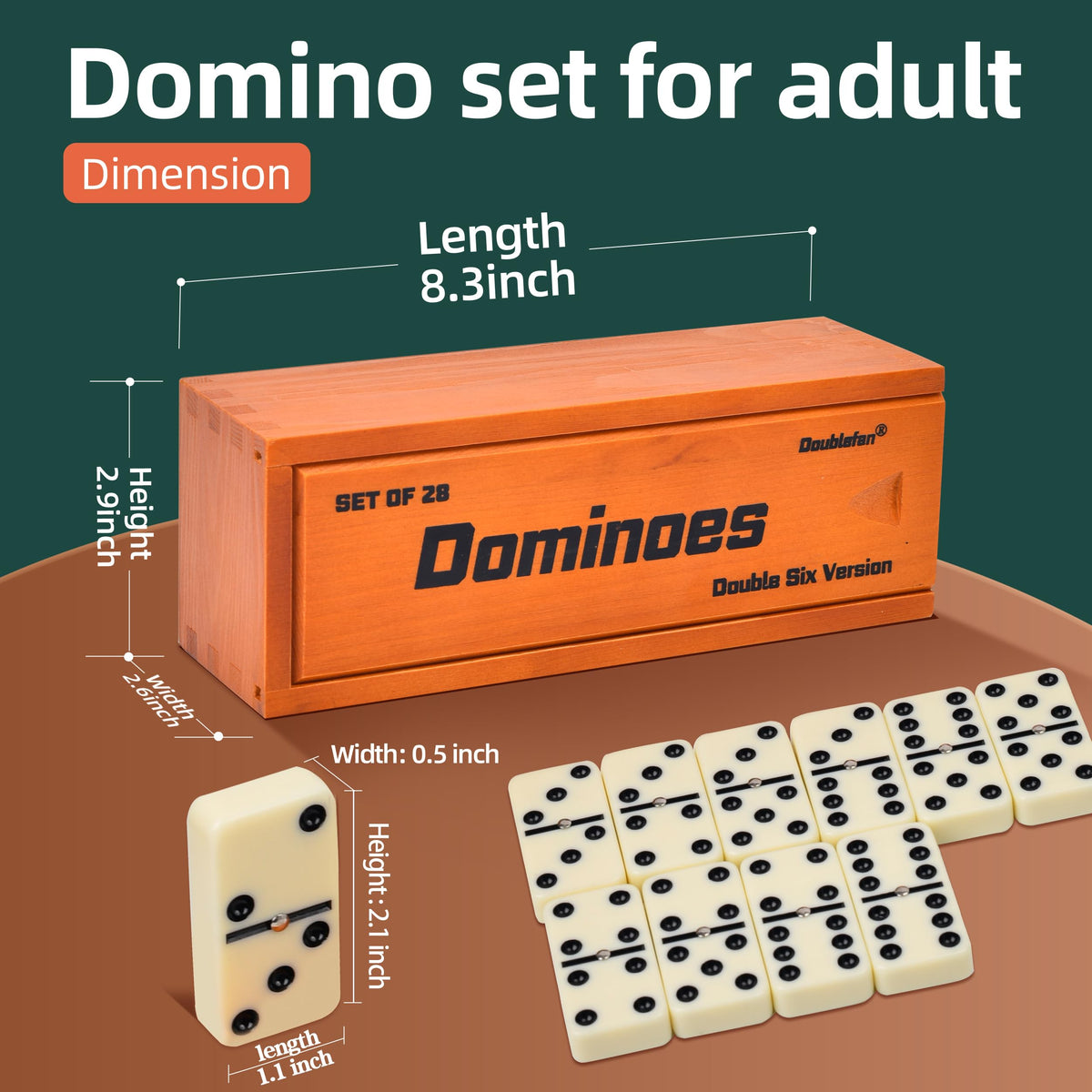 Doublefan domino-spinner metal center enables easier tile turning
