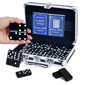 Doublefan jumbo black domino tiles improve visibility for confident gameplay.
