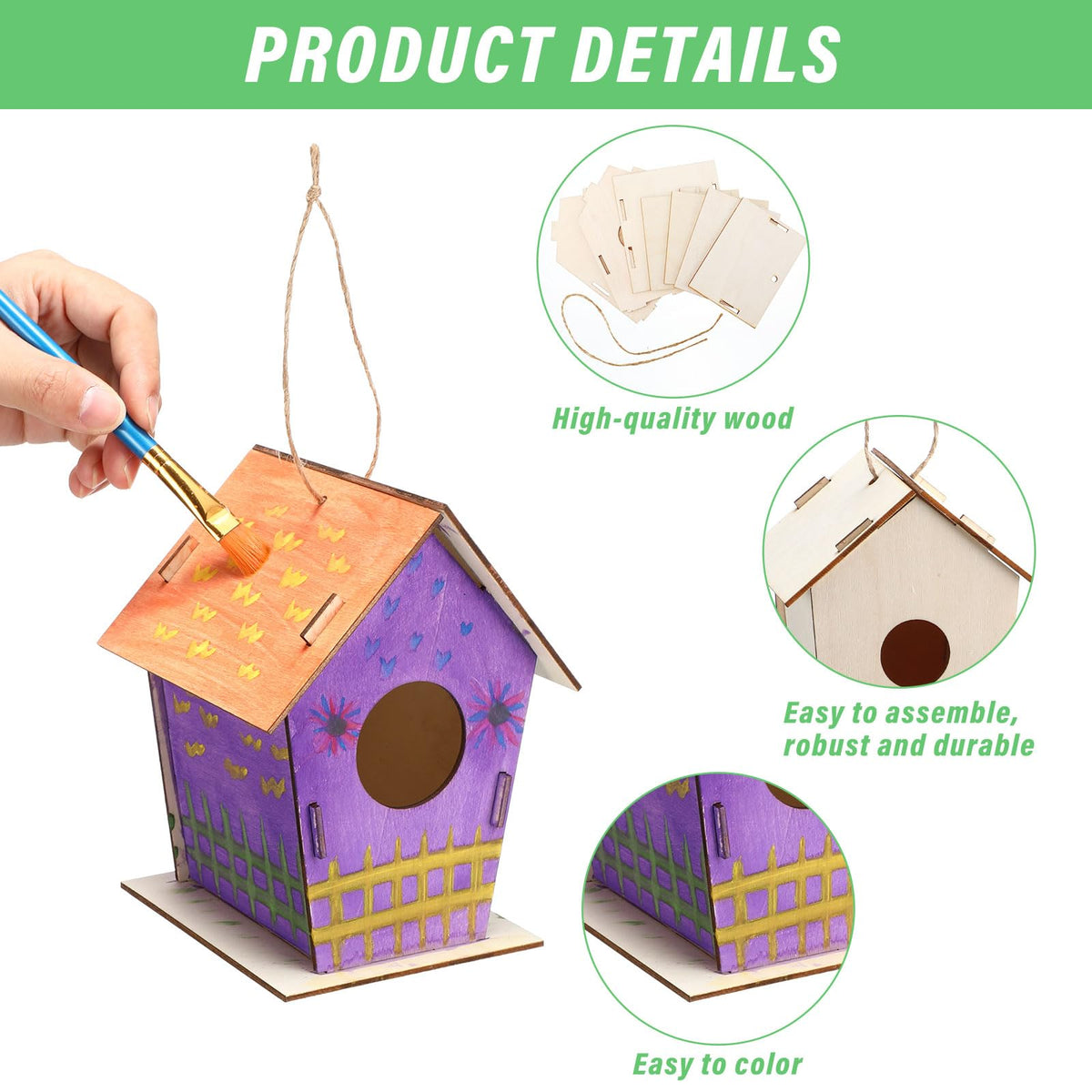 DoubleFill 6.3-inch birdhouse ready for outdoor display after decorating