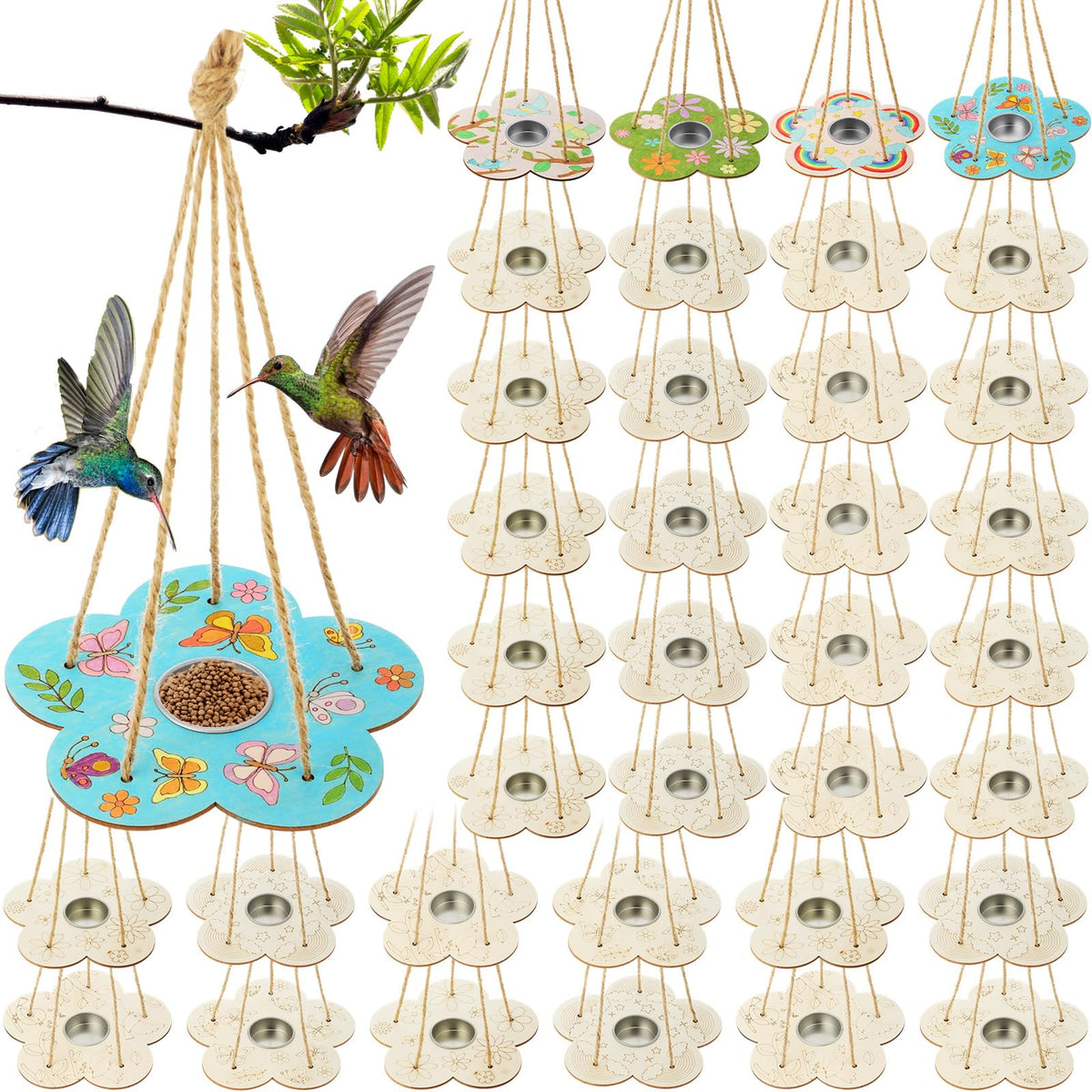 DoubleFill bird feeder kit with birds design, ideal for group crafts and outdoor learning