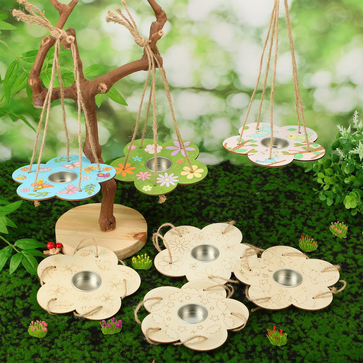 DoubleFill bird feeder kit with butterflies design, encourages painting and outdoor bird watching