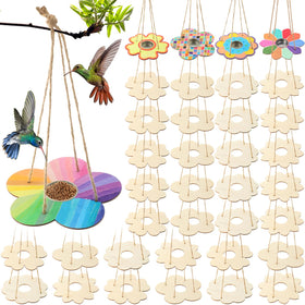 DoubleFill bird feeder craft kit with flower-shaped trays for creative outdoor decor.