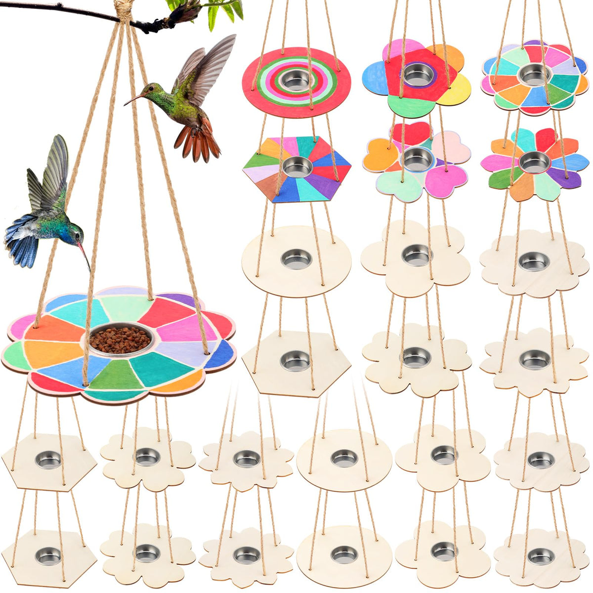 DoubleFill bird feeder kit with unpainted wood ready for customization