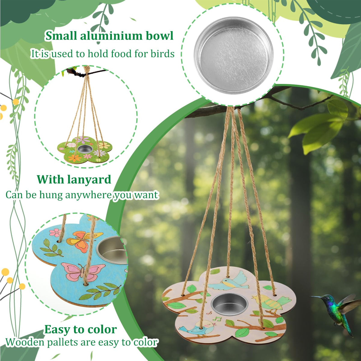 DoubleFill bird feeder kit with rainbows design, colorful project for kids' hands-on learning