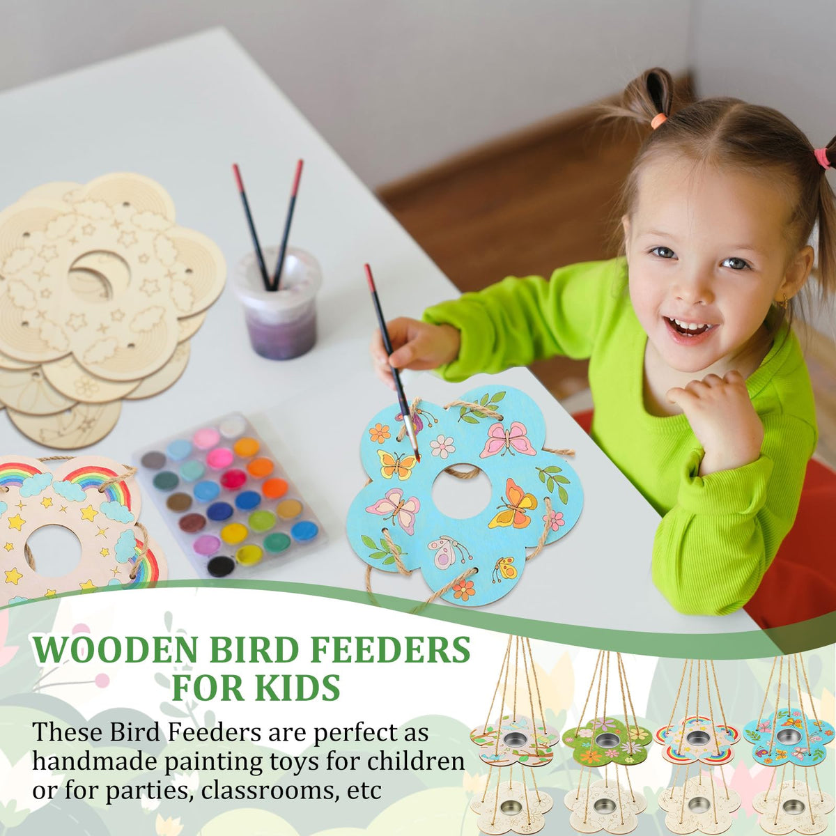 DoubleFill wooden bird feeder material kit, durable wood construction for summertime crafts