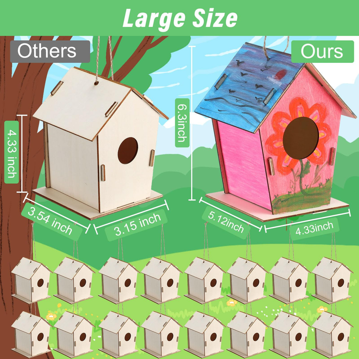 DoubleFill wooden birdhouse with mortise and tenon joints for easy assembly
