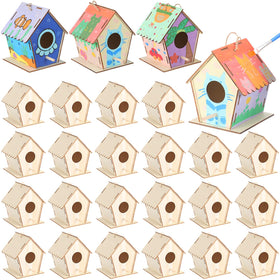 DoubleFill birdhouse with front perch peg for easy bird entry and painting.