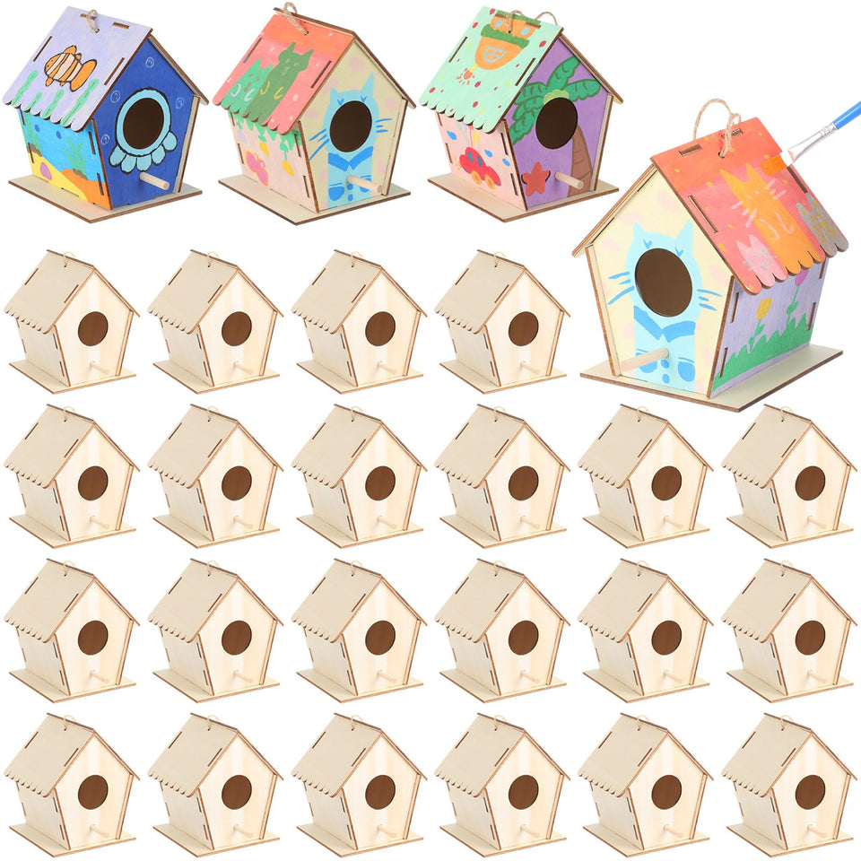 DoubleFill birdhouse with front perch peg for easy bird entry and painting.