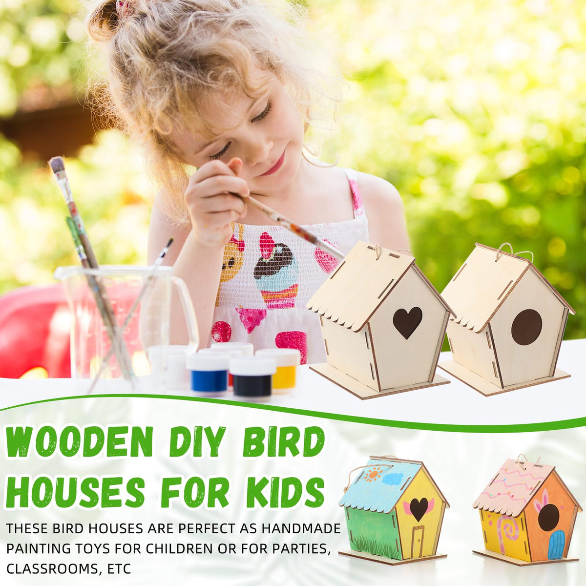 DoubleFill birdhouse kit with easy mortise and tenon assembly for quick setup.