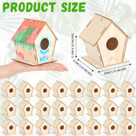 DoubleFill unfinished wood birdhouse ready for personalized decoration and color ideas.