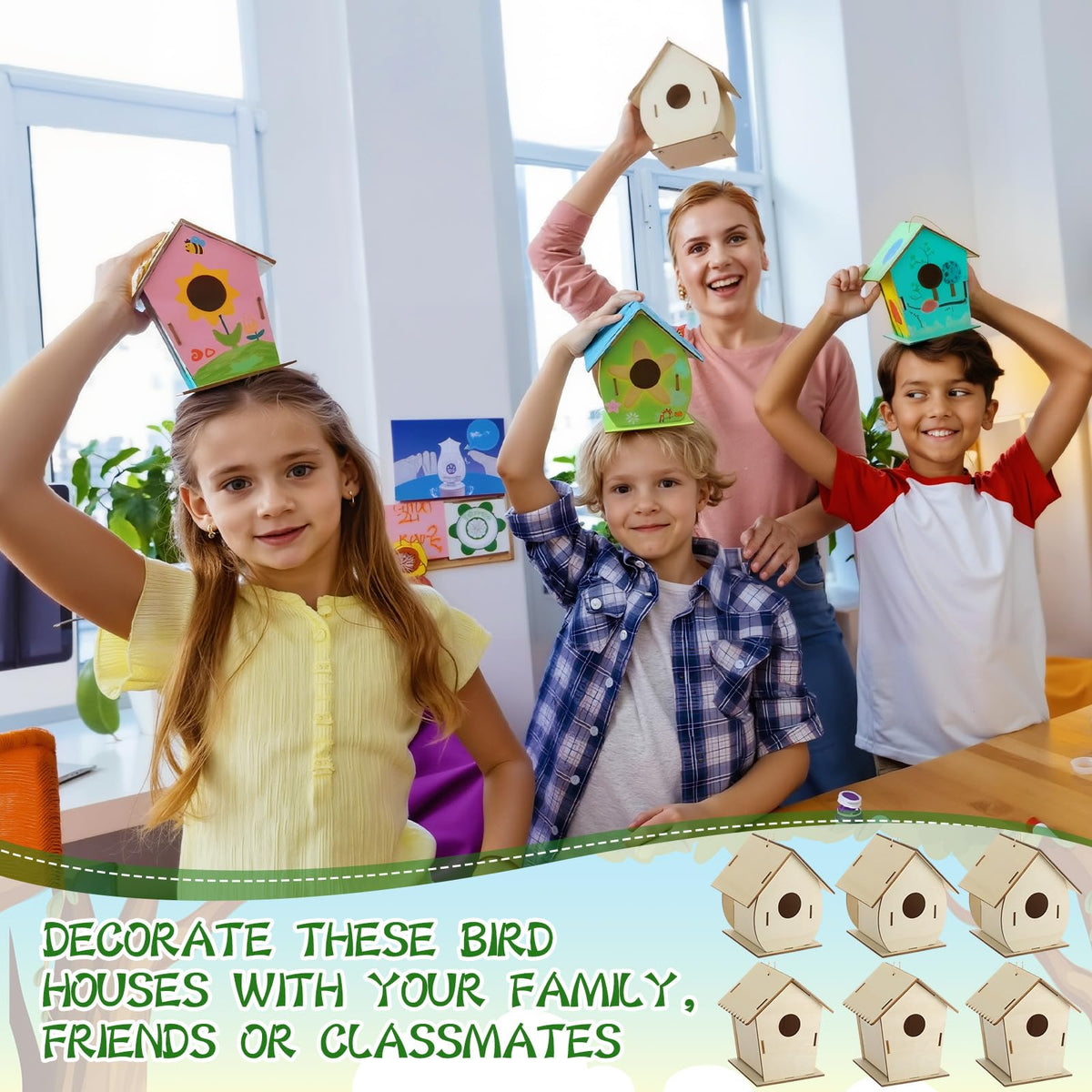 DoubleFill classroom birdhouse kit in bulk, supports group crafts and collaborative art.