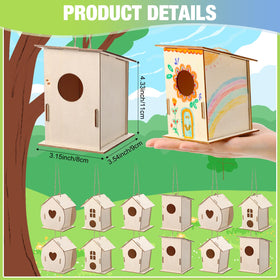 DoubleFill four-styles bird houses ready to decorate in classroom art stations