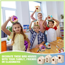 DoubleFill bird houses with hanging rope for versatile display anywhere
