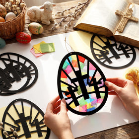 DoubleFill hollow cardboard bases support sturdy hanging cross crafts