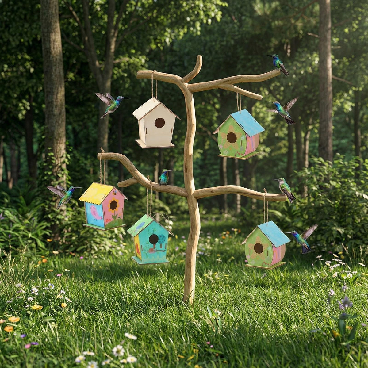 DoubleFill paint-ready birdhouse kit, perfect for creative art projects and home decor.