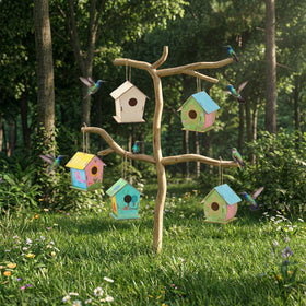 DoubleFill paint-ready birdhouse kit, perfect for creative art projects and home decor.