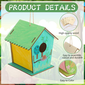 DoubleFill unfinished wood birdhouse ready for small hands to paint and personalize.