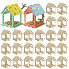 DoubleFill wooden bird feeder kit unpainted for classroom crafts and decoration