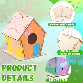 DoubleFill bird house, compact size 4.33 x 3.54 x 3.15 in for painting.