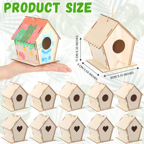 DoubleFill wooden birdhouse unfinished piece highlighting durable, non-toxic material.